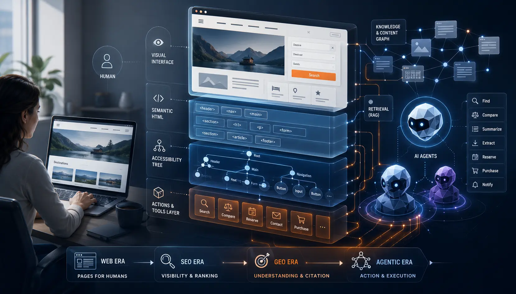 Sitios web aptos para agentes de IA: la nueva frontera del GEO